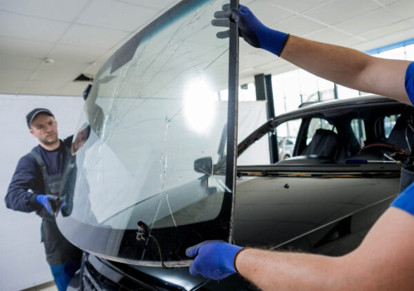 Auto glass repair in Orlando — Service Pros Auto Glass technician removing a windshield